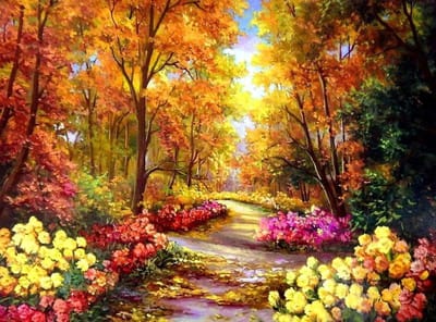 Sellaio® - Schilderen op Nummer Volwassenen - Landschap en Natuur - Herfst - Hobby en creatief volwassenen - 40x50 cm - Paint by Number - Hobby Pakket - Met 3 kwasten - Zonder lijst - Met ophanghaakjes