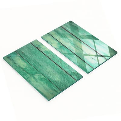 Duurzame en stijlvolle glazen planken met houtnerfpatroon, groene planken 2x30x52 cm
