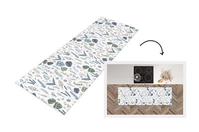 Keukenloper - Loper keuken - Patronen - Bloemen - Planten - 150x50 cm - Keukenloper vinyl