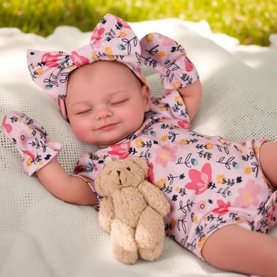 Reborn Baby Pop - Levensgetrouwe pop - Spelen en verzorgen - Handgeschilderde details - 43 cm - Zwart