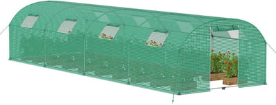 NAIZY broeikas foliekas 3x8 m folietunnel tomatenkas tomatenhuis 24 m² met 8 ramen kas tomaten daktuin kassen voor teelt & veredeling
