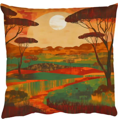 Sierkussens - Kussentjes Woonkamer - 50x50 cm - Landschap - Afrikaans - Zon