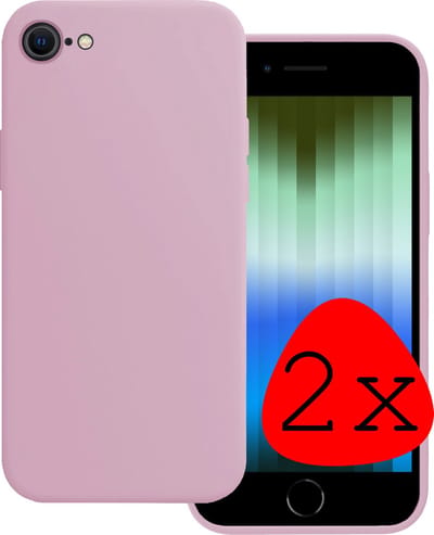 Hoesje 2 Stuks - Geschikt voor Apple iPhone SE (2022) - Sterk & Shockproof - Case Siliconen - Back Cover - Telefoon Hoes - Lila