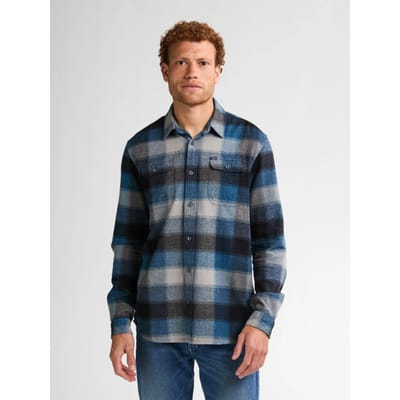 Petrol Industries Heren Geruit Overhemd - Regular Fit - 100% katoen - Lange mouw - Klassiek ruitdessin - Blauw - Maat XXL