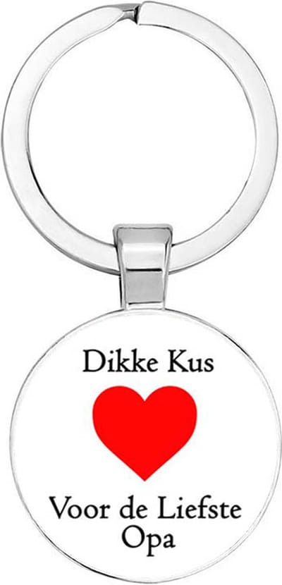 Akyol - Dikke kus voor de liefste opa Sleutelhanger - opa - de liefste opa - familielid - cadeautje voor opa - familie - beste ooit - cadeau - verjaardag - kado - geschenk - gift - verrassing - liefste ooit - 2,5 x 2,5 CM