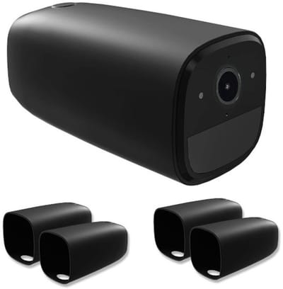 Eufy Cam 1 & 2 (pro) Siliconencase Skin (4-Pack) - Zwart
