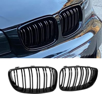 Grille voor BMW 1 Serie E81 E82 E87 E88 - Dubbele Nieren Grill in Glanzend Zwart 2008-2011, Perfecte Pasvorm en Stijlvolle Upgrade
