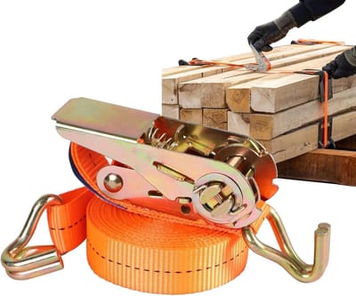 Spanbanden met ratel - Vastzetbanden lading - Lading zekeren - Dubbele J-haken - 10 meter - Zwart