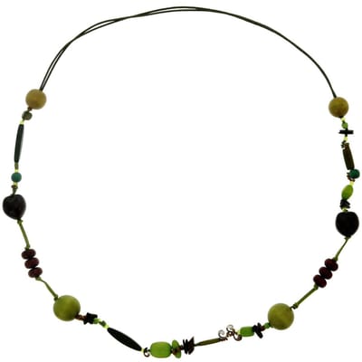 Behave - Lange groene houten kralen ketting - Mode-accessoire voor elke gelegenheid
