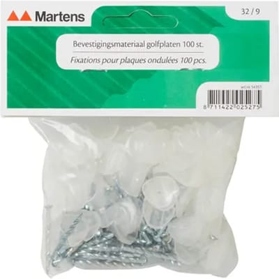 Martens Golfplaat Spijkers - Pvc - Polyester - 32/9 Wit - 100 St
