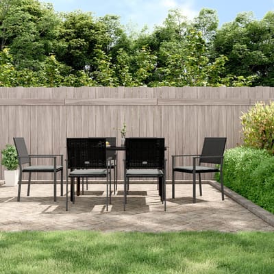 vidaXL - 7-delige - Tuinset - met - kussens - poly - rattan - en - staal