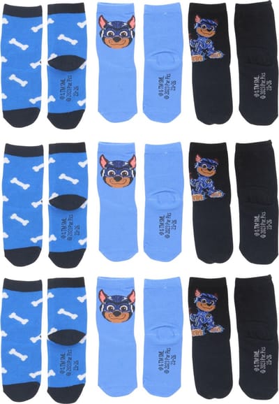 Paw Patrol Sokken - 9 Paar - Maat 23/26 - Blauw - Zwart - Kind