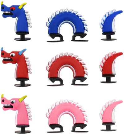 Dailygoody - 3D Draak Schoenhangers - Schoendecoratie - PVC - Roze Rood Blauw - Creatieve Schoenaccessoires - Geschikt voor Jongens Meisjes