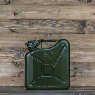 Stalen Jerrycan 5L - Groen - Hoogwaardig staal - Decoratief Item - Origineel Cadeau
