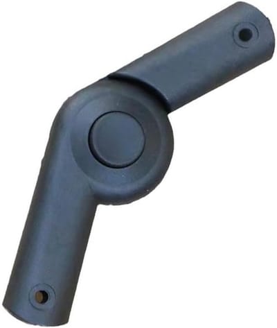 Camping Wagon Cart Trolley Handvat Gezamenlijke Vervanging - 22 mm Binnendiameter Plastic Connector - met 210° Buiging - Compatibel met Opvouwbare Outdoor Duwstangen voor - 1 stuk(zwart)