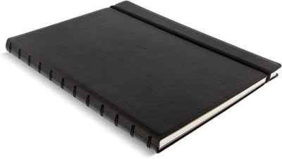 SnelShoppen - Filofax Notitieboek A4 Navulbaar Zwart - Duurzaam Schrijfwaren voor Persoonlijke Organisatie, Notities, Plannen en Creatieve Projecten