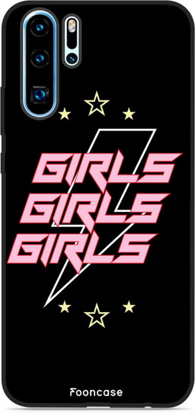 Fooncase Hoesje Geschikt voor Huawei P30 Pro - Shockproof Case - Back Cover / Soft Case - Rebell Girls (sterretjes bliksem girls)