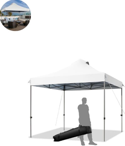 Partytent opvouwbaar - Paviljoen - 3x3 - Easy up - Waterdicht - met Zijwanden - Weerbestendig - Wit