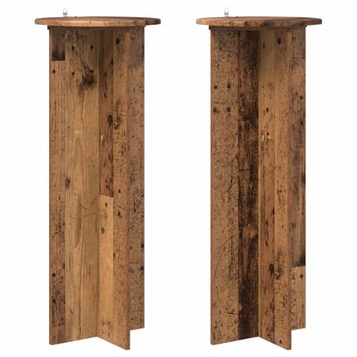 vidaXL - Plantenstand - 2 - st - Oud - hout - Ø40 - x - 100 - cm - Bewerkt - hout