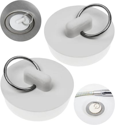 Universele Rubber Dop voor Afvoerputje, 2 Stuks, Wit