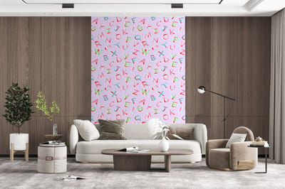 Behang - Fotobehang Alfabet - Letters - Patroon - Breedte 200 cm x hoogte 300 cm