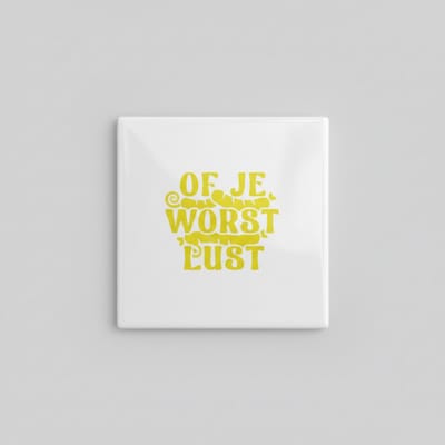 Grappige “Of Je Worst Lust” Keramische Tegel 15x15 cm – Humoristische Hollandse Worst Quote | Uniek Keuken & Woondecoratie Cadeau