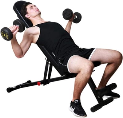 Fitness Bank - Halterbank Trainingsbank - Kracht Training - Opvouwbaar Ontwerp - 130x43x50cm - Zwart