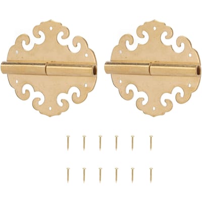 Charnières de Porte Anciennes Laiton Durable Brillant Style Ancien Classique Largement Utilisées Charnières Dorées pour Boîte de Meuble Porte de Meuble