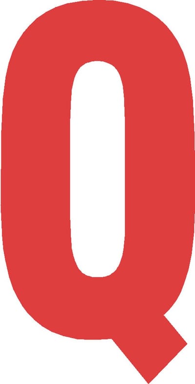 Letter Q 10x5CM ROOD naam, woord, magazijn, stellingen, showroom, bedrijf, route, openbare gebouwen