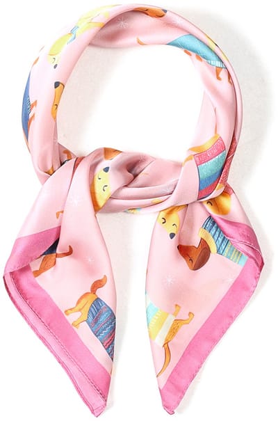Modieuze Sjaal met Grafische Dierenprint - Trendy Lichtgewicht Omslagdoek - 70x70 - Hondenprint
