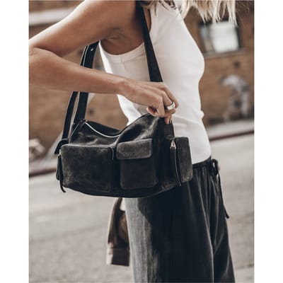 Mikuta The Dark Suede Minou Bag Size: OS | Shoulder Bags Outlet | Dames | Zwart