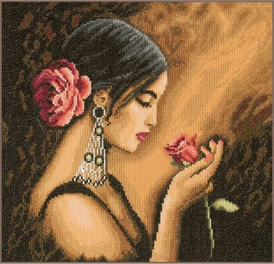 Lanarte Borduurpakket - Borduurset - Borduurpakket volwassenen - Telpakket kit - 30 x 30cm - Spaanse vrouw - PN-0008339