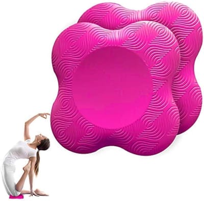 Kniekussens Yoga - Beschermers Set - Blessure Preventie - Ergonomische Vorm - 20x20cm - Roze