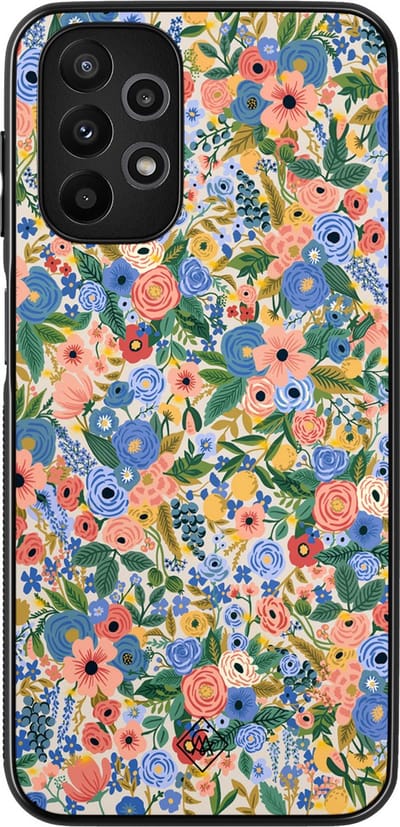 Casimoda® hoesje - Geschikt voor Samsung Galaxy A13 4G - Blue Gardens - Zwart TPU Backcover - Bloemen - Blauw