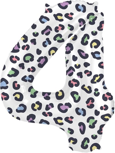 Folat - Folieballon Cijfer 4 Bright Panther - 86 cm