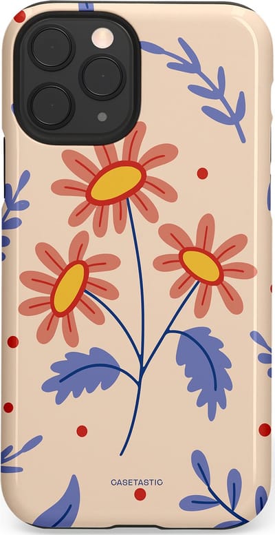 Casetastic hoesje geschikt voor Apple iPhone 11 Pro - Dubbellaagse bescherming - Perzikbloem trio - Fashion Case - Lavendel Perzik Zand