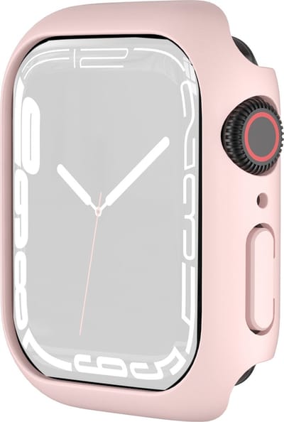 By Qubix - Apple Watch 41mm Hard case (open front) - Roze - Geschikt voor Apple Watch 41mm hoesje - screenprotector - Bescherming iWatch - Bescherm hoesje