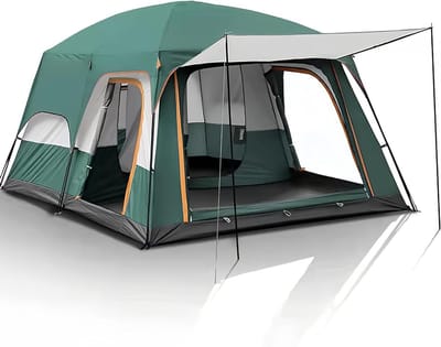 Kampeertent - Familie Tent - Buiten Leven - 2 Slaapkamers - 310 x 210 cm - Groen