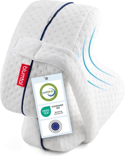 Blumtal Ergonomisch Kniekussen - Zijslaper Kussen - Orthopedisch Kniekussen - Beenkussen voor in bed - Zijslaapkussen - Wit