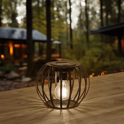Solar tafellamp 'Manor' - Hang- en tafellamp in 1 - Warm wit licht (3000K) - IP44 - Met filament LED lamp - Hanglamp op zonne-energie