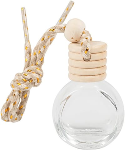 Oplaadbare Glazen Geurflessen voor Auto - Transparante Essentiële Olie Diffuser en Aromatherapie Decoratie - Set van 2, 10ml Rond