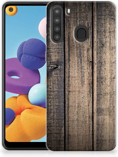 Samsung Galaxy A21 Bumper Hoesje Steigerhout