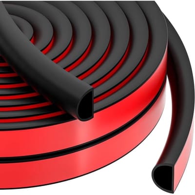 meter lange zelfklevende siliconen afdichtingsstrip voor deuren en ramen, 1 cm breed x 6 mm dik, zwart, geschikt voor binnen- en buitengebruik, met warmte-isolerende en geluidsreducerende eigenschappen, geschikt voor thuis en op kantoor.