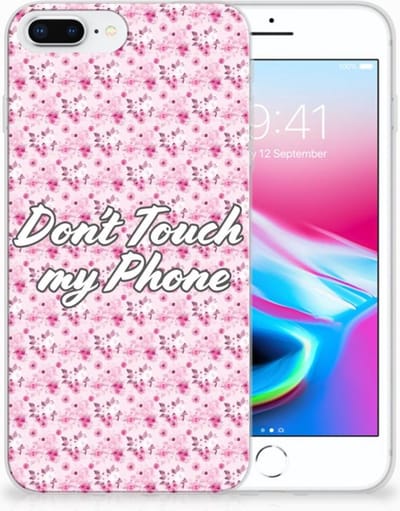 Apple iPhone 7 Plus | 8 Plus Silicone-hoesje Flowers Pink DTMP