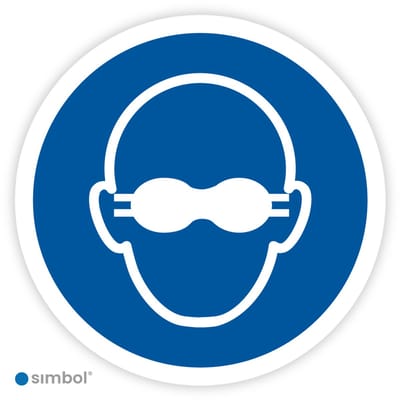 Simbol® - Stickers Dragen van opaak bril verplicht (M007) - Formaat ø 5 cm.