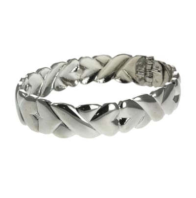 Behave - Armband - Bangle gevlochten patroon - Zilverkleur - Elegant