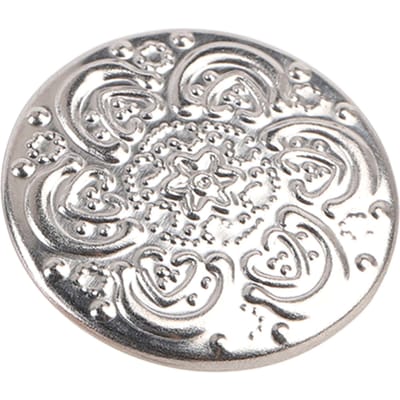 50 Sets Broekknopen Spelden Zonder Naaien Verwijderbaar 17mm Bloemenpatroon Roestvrij Staal Zilver met 2x6.5mm