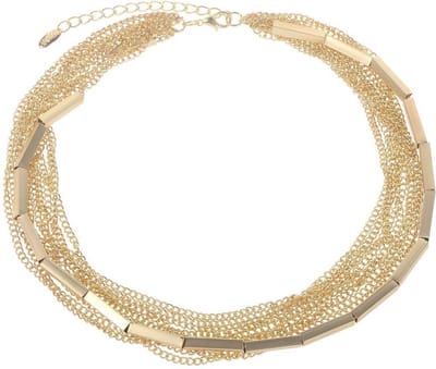 Behave - Korte ketting met gourmette schakels - Goudkleur - 40 cm + verlengketting