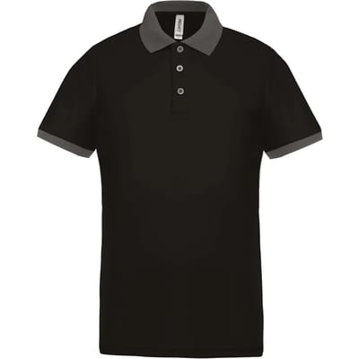 Herensportpolo 'Proact' met korte mouwen Black/Sporty Grey - XS