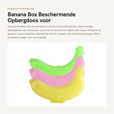 Dailygoods- Banaanbox - 3 Stuks - Bescherming voor Bananen - Duurzaam Plastic - Houdt Fruit Vers - Ideaal voor Reizen/Camping - Fruitbox